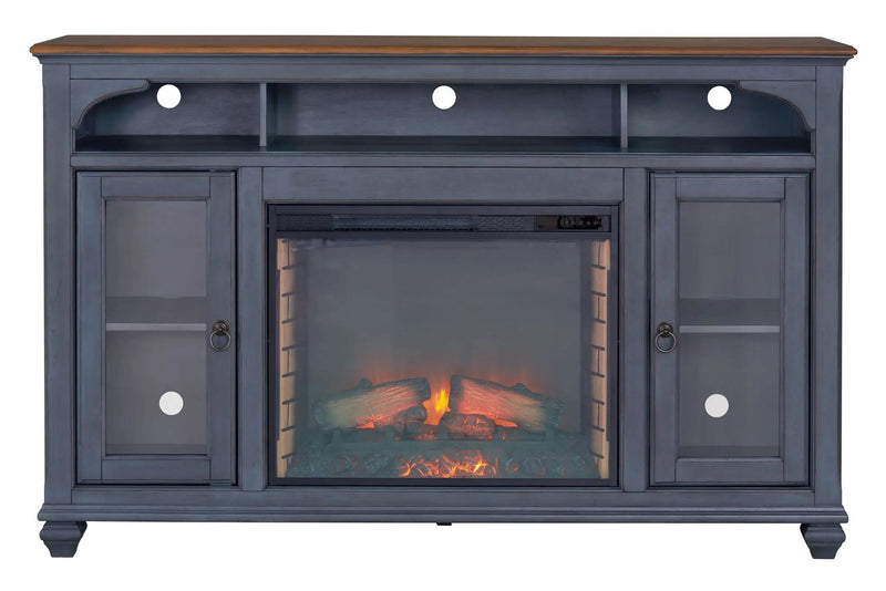 Fireplace TV Stand For TVs Up To 80" - Blue by HouseOfZazla