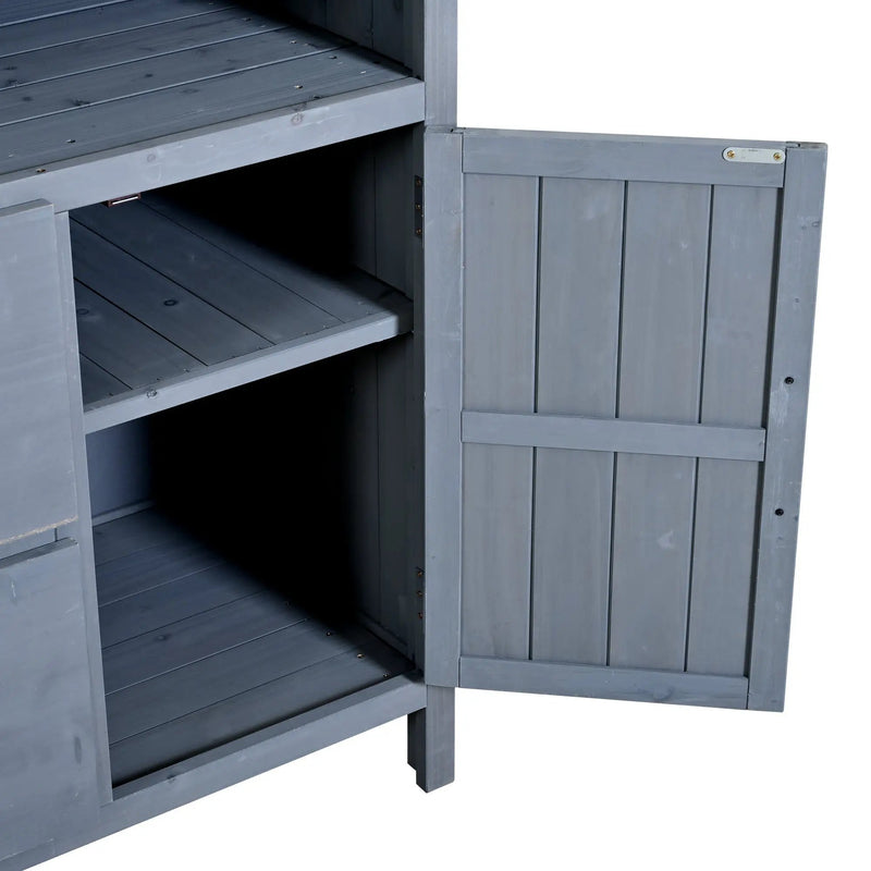 TOPMAX Large Fir Wood Potting Bench with Hutch and Storage by HouseOfZazla