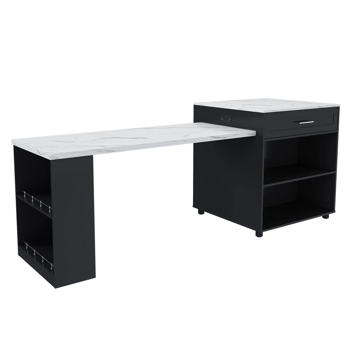 Expandable Kitchen Island With Power Outlet by HouseOfZazla