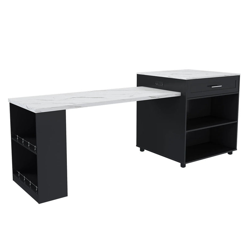 Expandable Kitchen Island With Power Outlet by HouseOfZazla