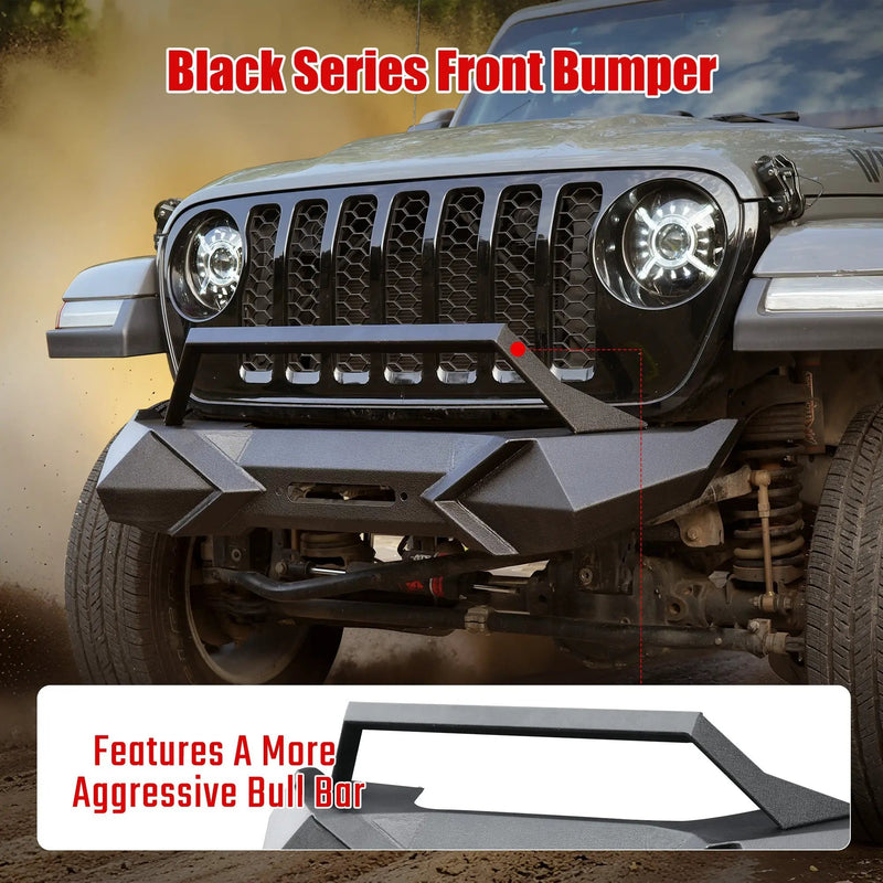 X Style Front Bumper with Winch Plate Compatible with Wrangler JK (2007-2017) by HouseOfZazla