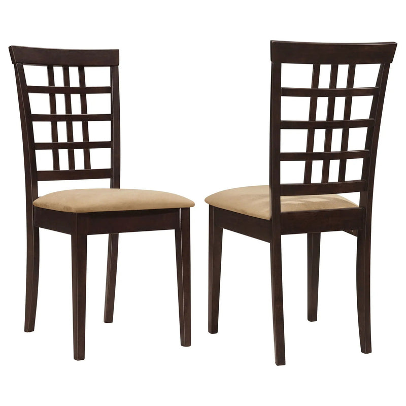 Kelso Lattice Back Dining Side Chair Cappuccino (Set of 2) by Unique Piece Furniture