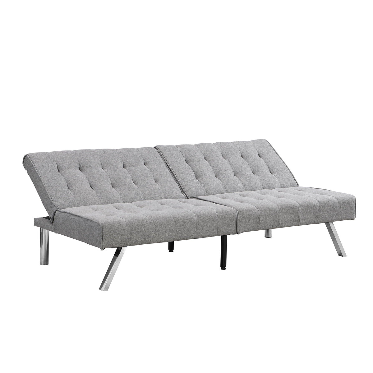 Futon Sofa Bed with Reclining Backrest - Dark Brown, Black, Gray, Dark Gray, photo 18 of 40