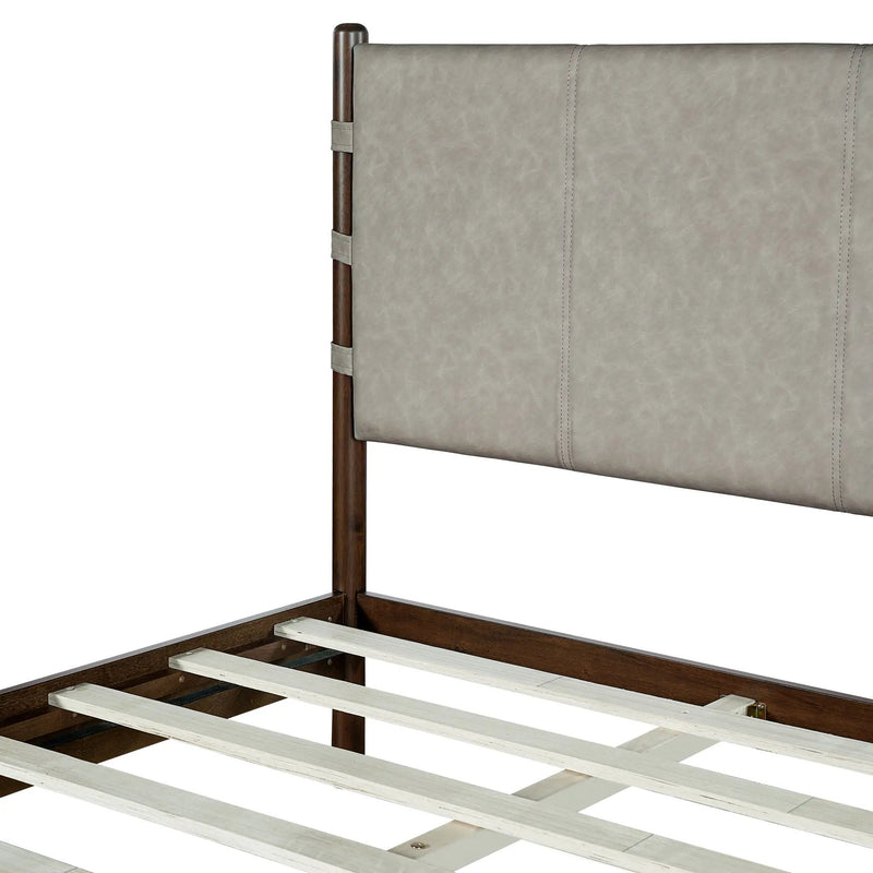 Premium Rubber Wood Platform Bed Frame, King Size with Headboard by HouseOfZazla
