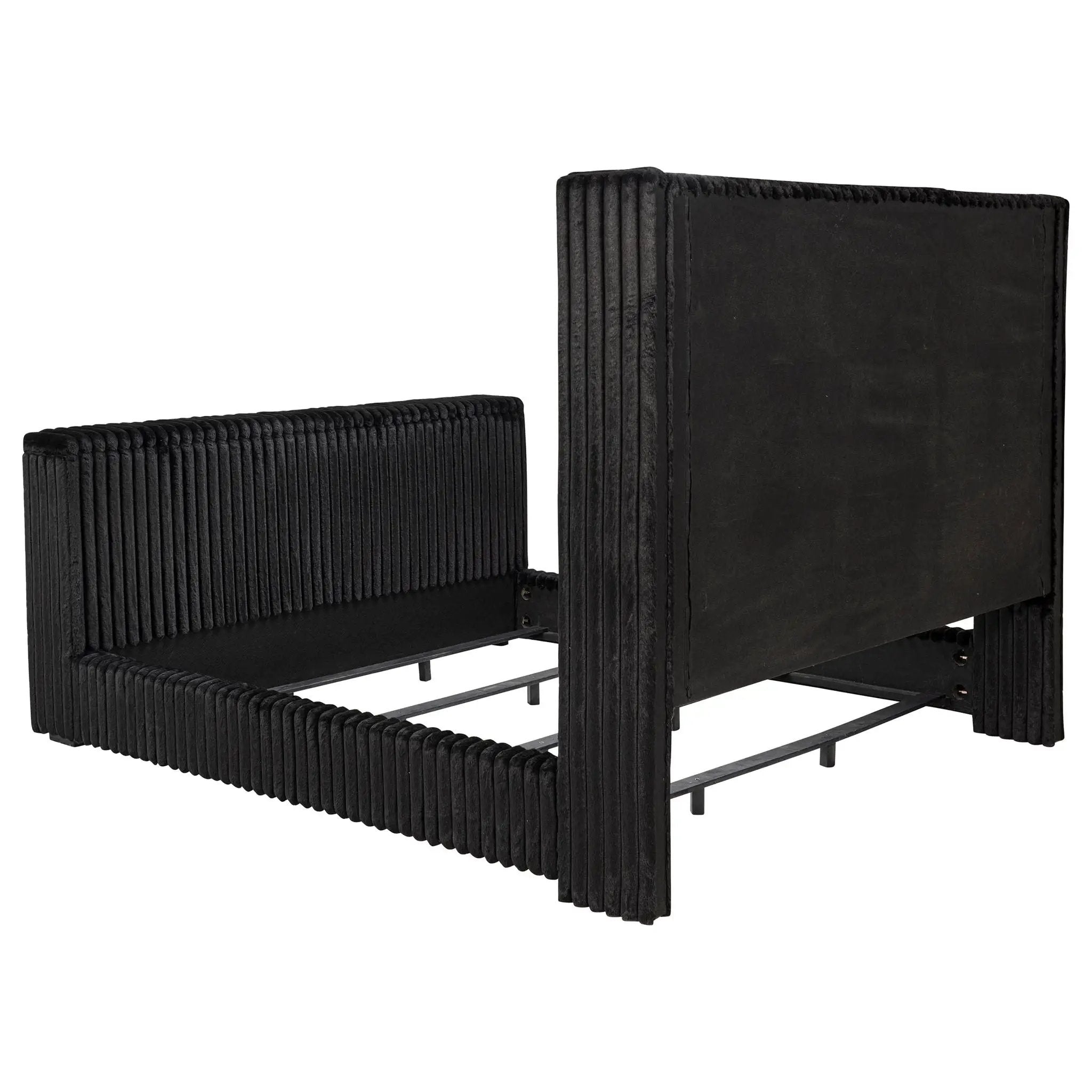Centergrove Upholstered Eastern King Wingback TV Bed Black by Unique Piece Furniture