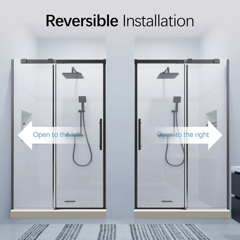 46-48" W x 76" H Frameless Single Sliding Shower Door Matte Glass by HouseOfZazla