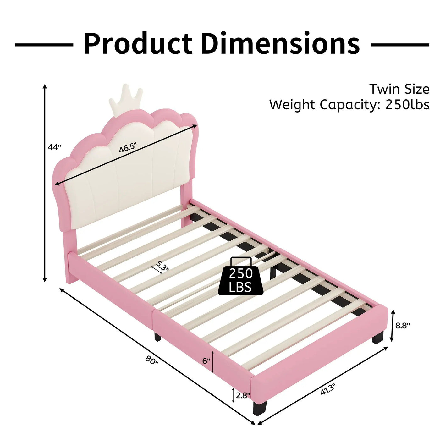 Upholstered Princess Platform Bed With Crown Headboard by HouseOfZazla
