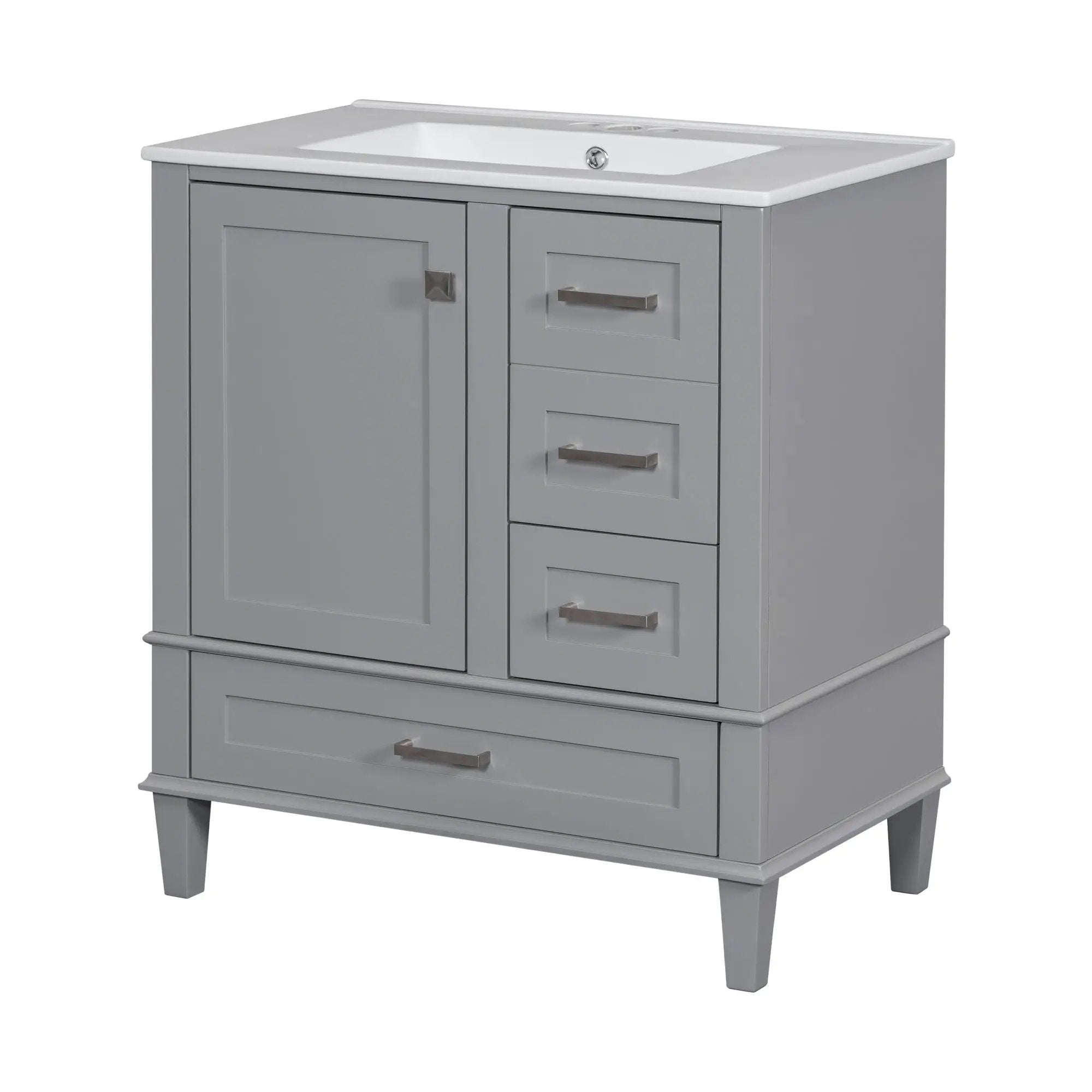 Bathroom Vanity, Modern Bathroom Cabinet With Sink Combo Set, Bathroom Storage Cabinet With A Soft Closing Door And 3 Drawers, Solid Wood Frame by HouseOfZazla
