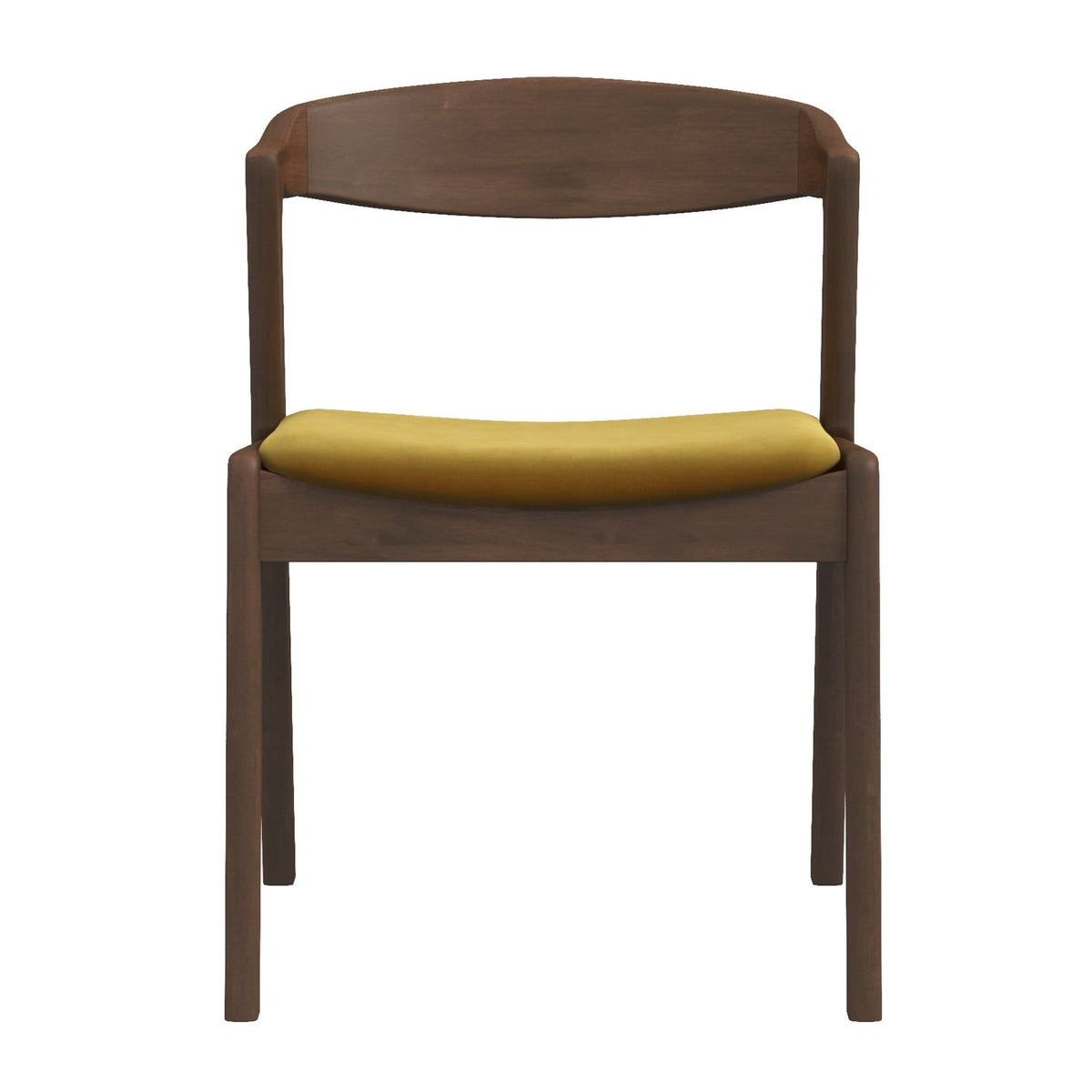 Mid-Century Modern Dining Chair Set of 2 with Solid Wood Frame - Black, Yellow, Beige, photo 2 of 12