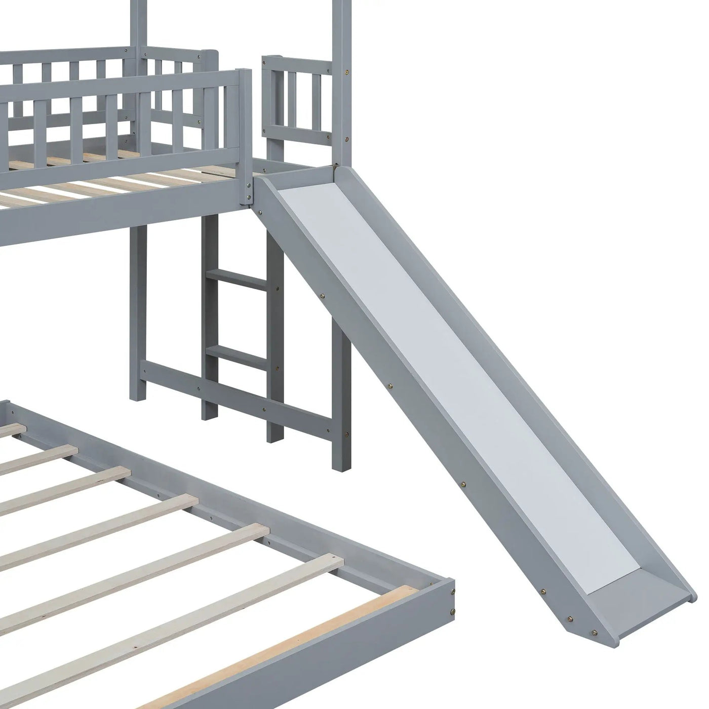 House Bunk Bed With Slide And Built In Ladder by HouseOfZazla