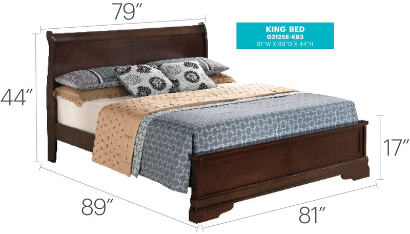 Sleigh Bed With Low Footboard by Unique Piece Furniture