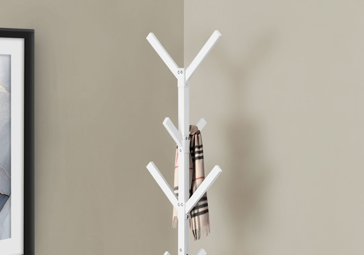 Freestanding Coat Rack with 8 Hooks - Black, Gray, or White, photo 8 of 12