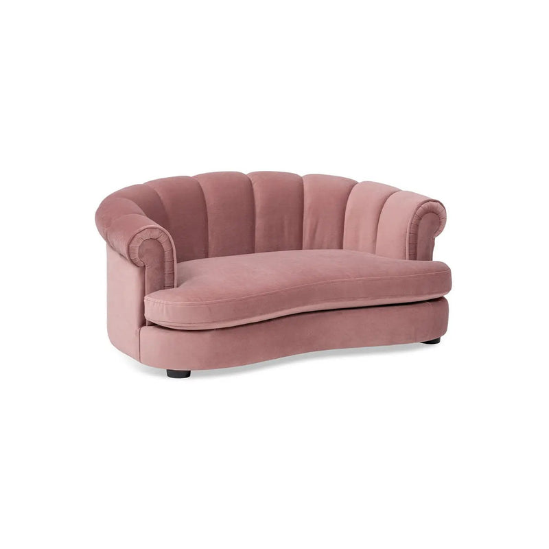 Halle 35.5" Rolled-Arm Dog Bed with Channel-Tufted Back by HouseOfZazla