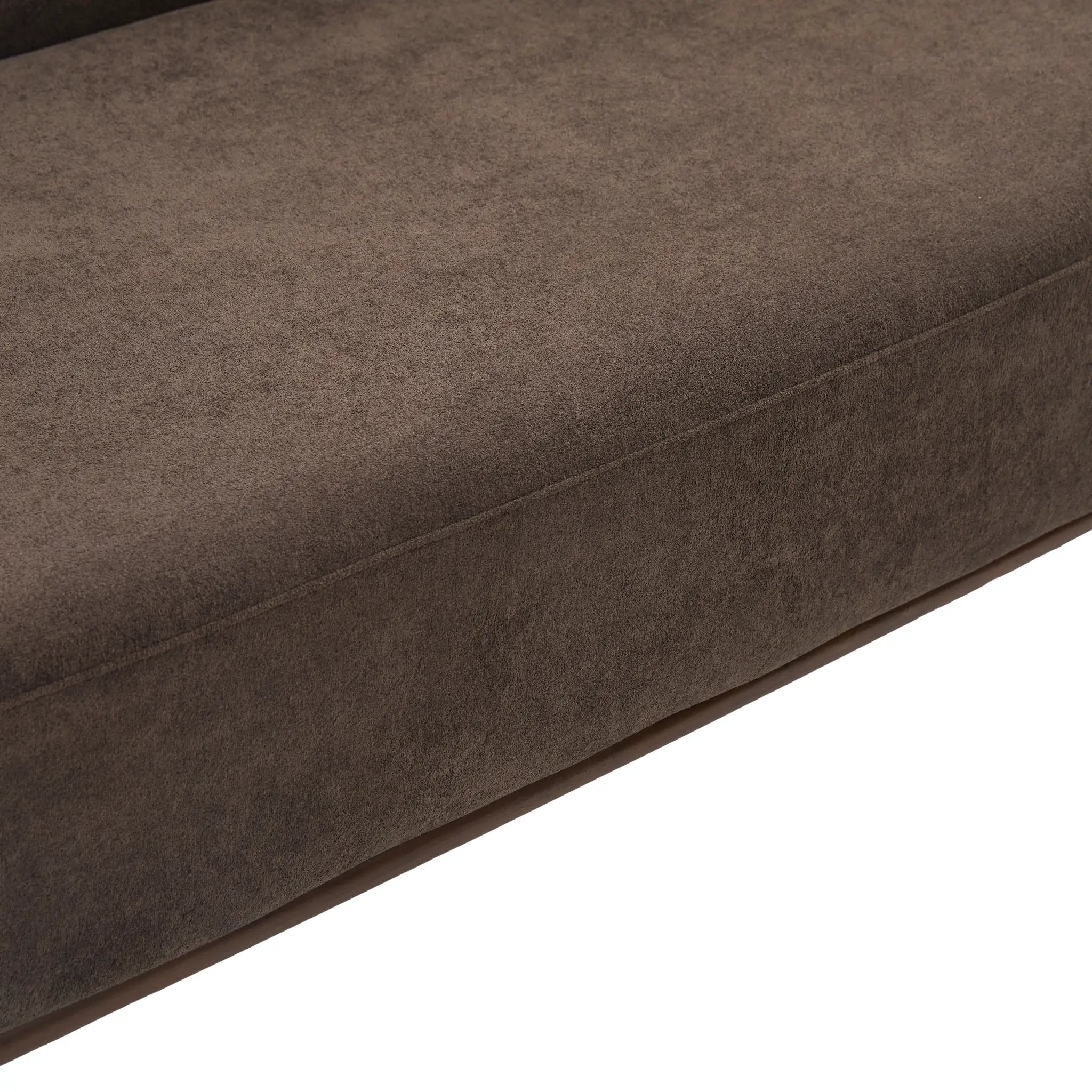 81 In. Curved Velvet Sofa With Wooden Base by HouseOfZazla