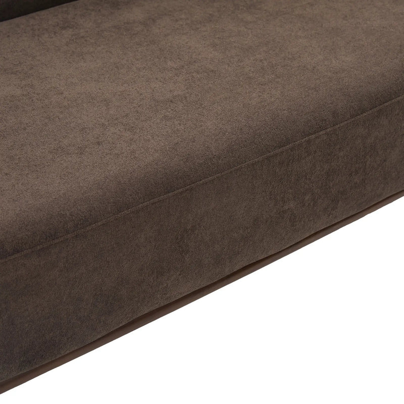 81 In. Curved Velvet Sofa With Wooden Base by HouseOfZazla