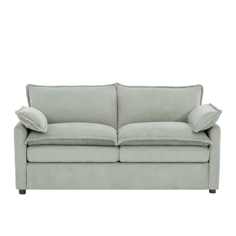 Modern Loveseat Sofa, Upholstered Couch With Side Storage Pockets by HouseOfZazla