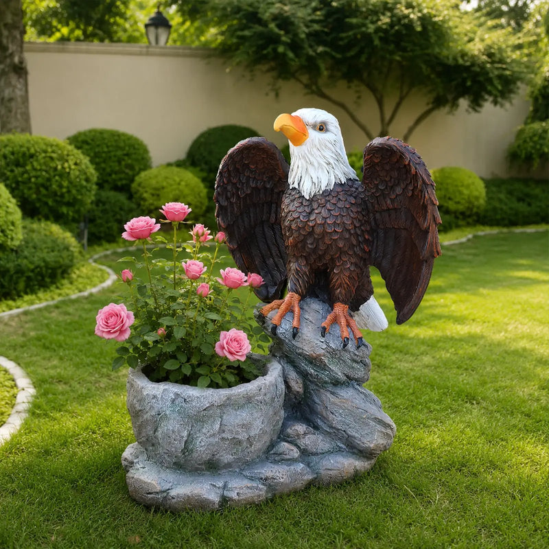 Standing Eagle Statue Garden Planter by HouseOfZazla