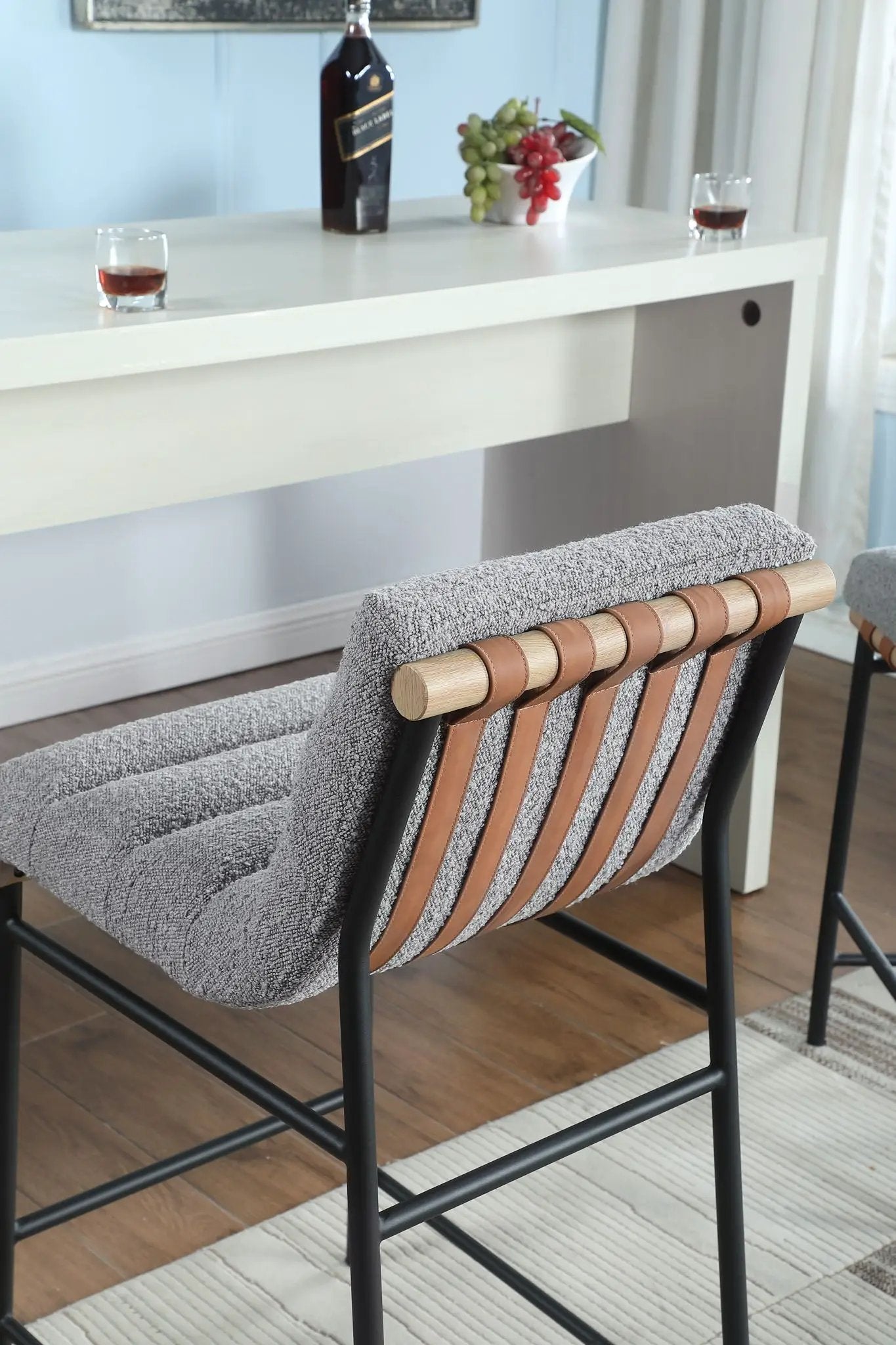 Lahni - 17" Boucle Fabric Counter Height Chair by Unique Piece Furniture