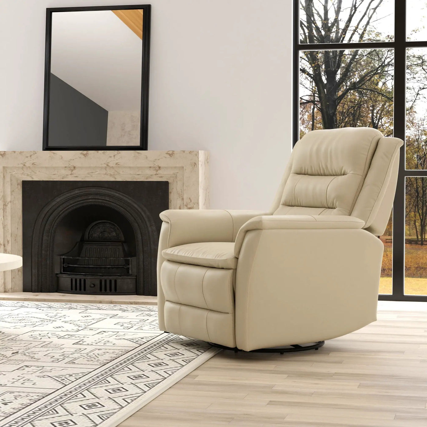 Swivel Recliner With Manual Adjustable Footrest by HouseOfZazla