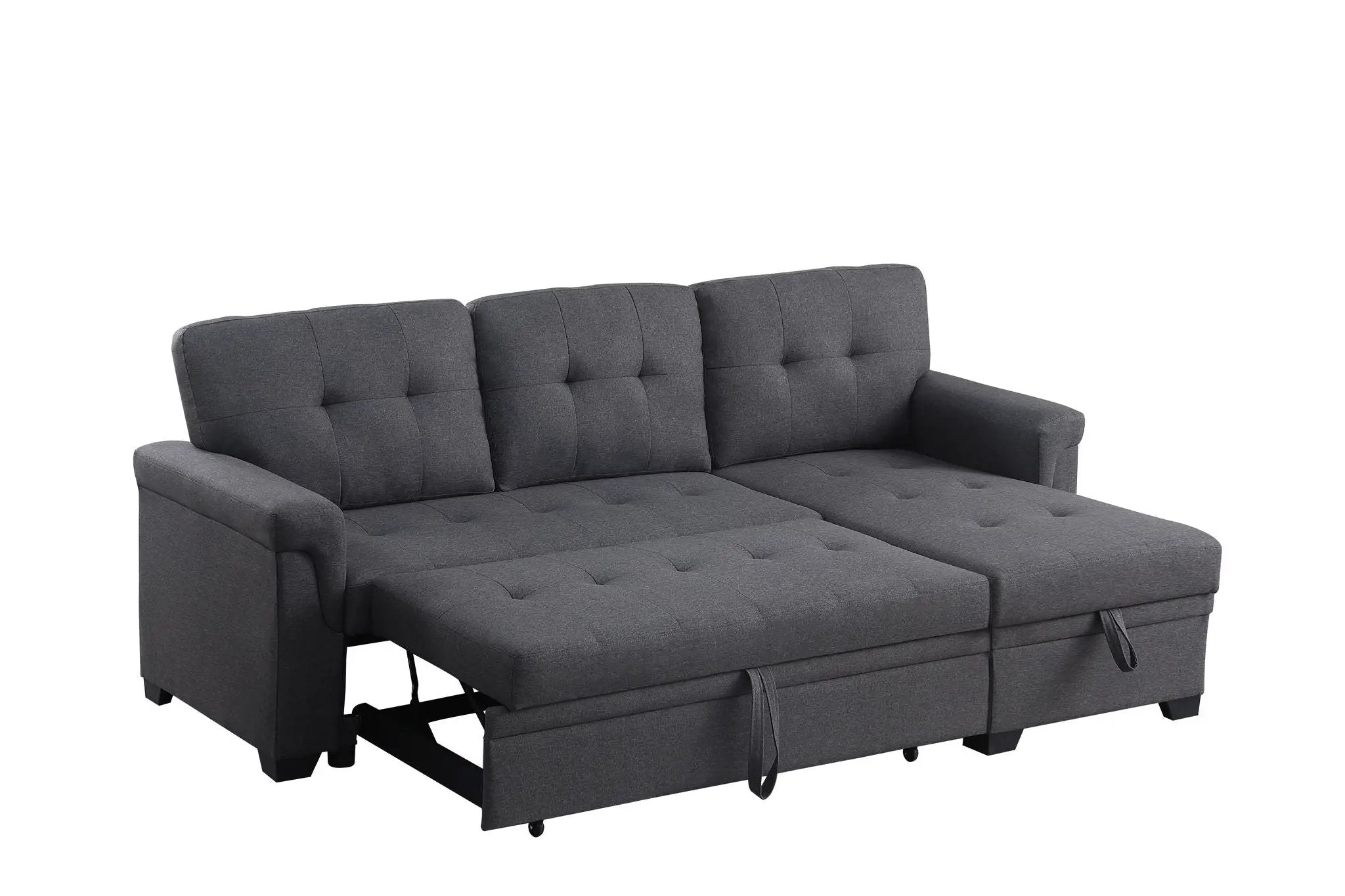 Lucca - Reversible Sleeper Sectional Sofa With Storage Chaise by HouseOfZazla