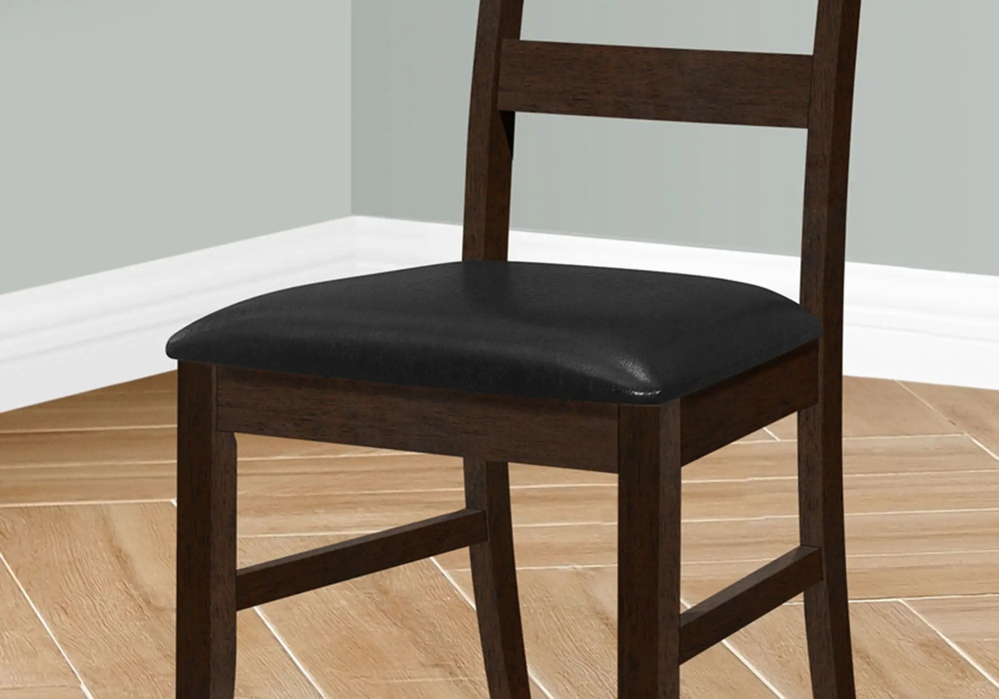 Dining Chair Set of 2 - Transitional Upholstered Black by HouseOfZazla