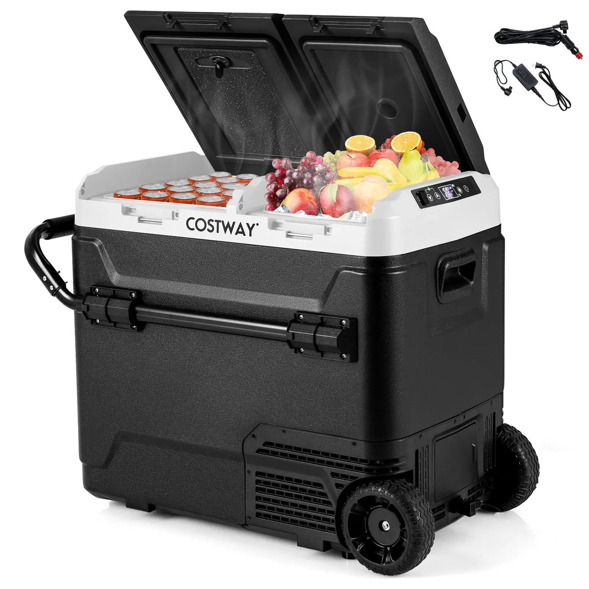 64QT Portable Compressor Fridge Freezer for Vehicles Camping Travel Truck RV Boat by DirectDeals