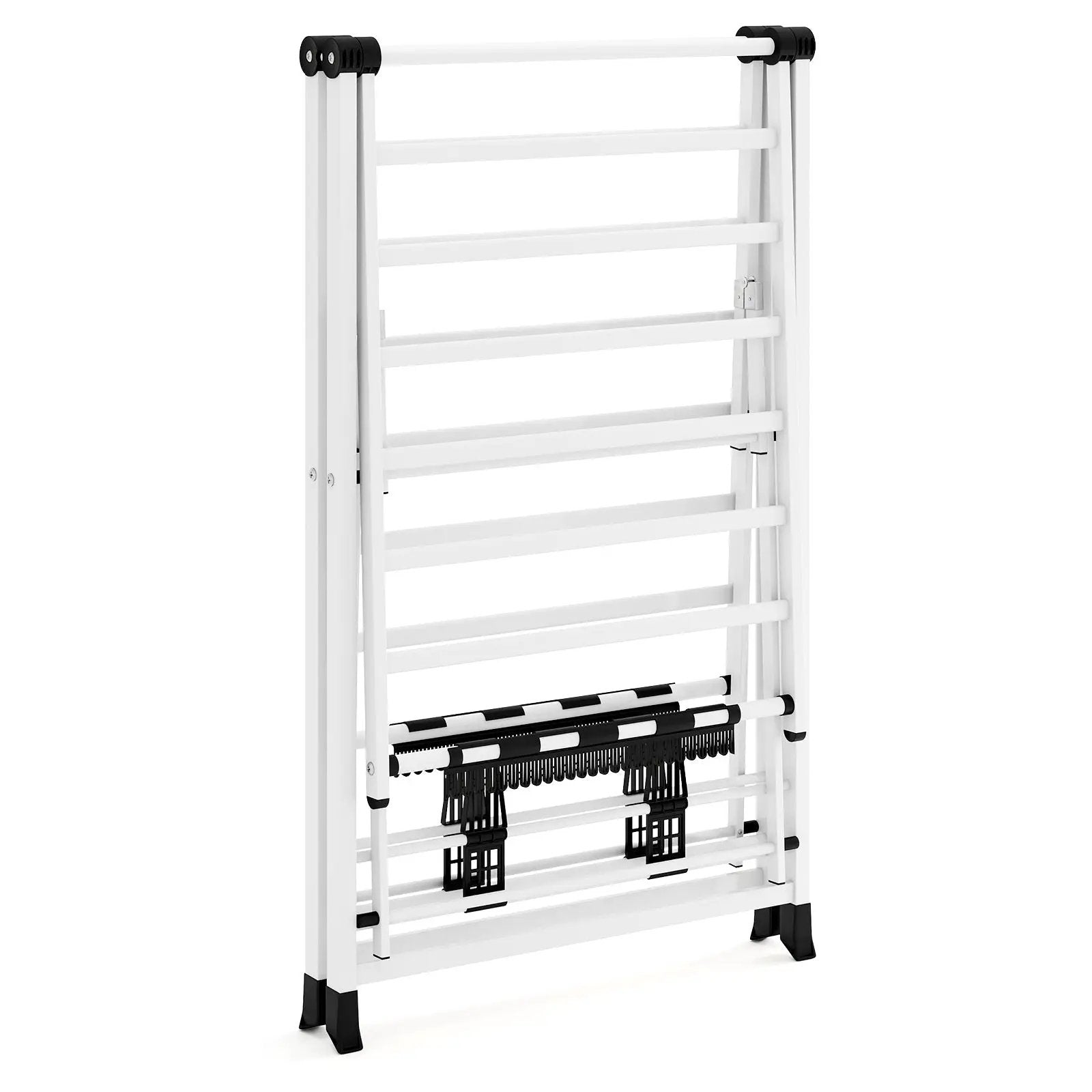 64 Inches Clothes Drying Rack with Height Adjustable Wings by DirectDeals