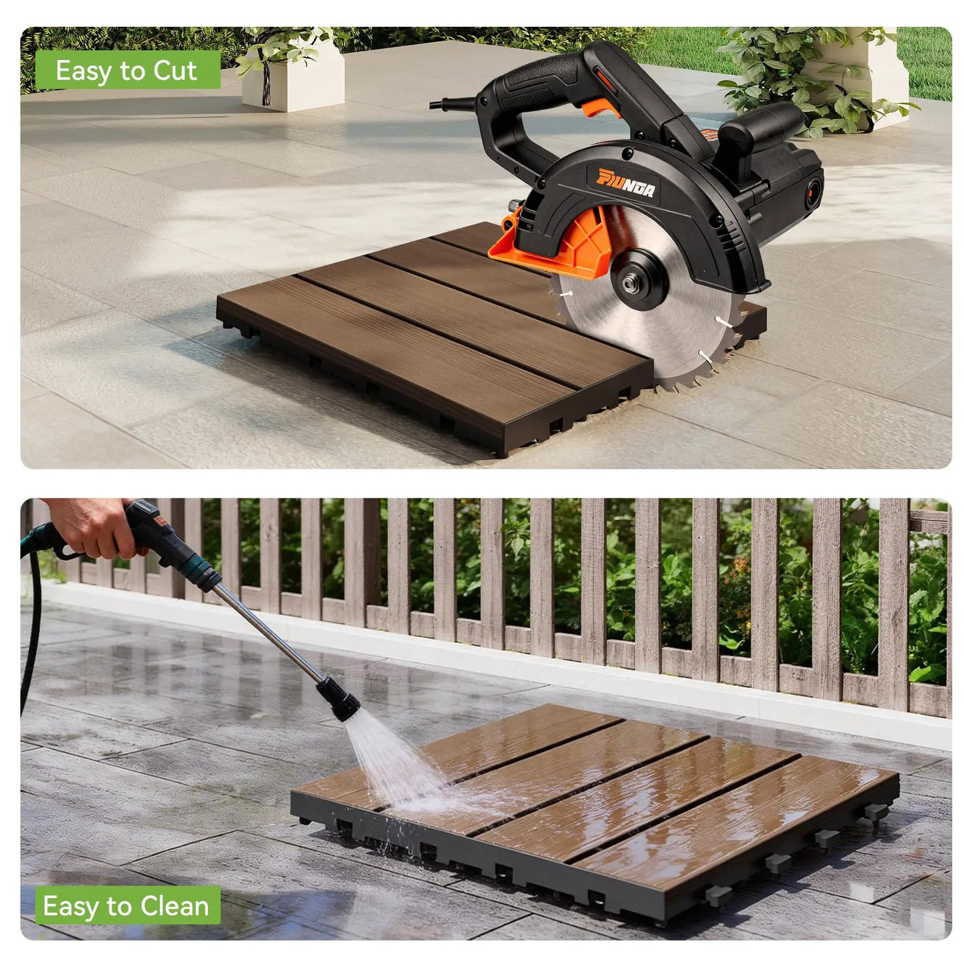 36 Pcs Interlocking Deck Tiles, 12" x 12" HDPE Outdoor Flooring by HouseOfZazla