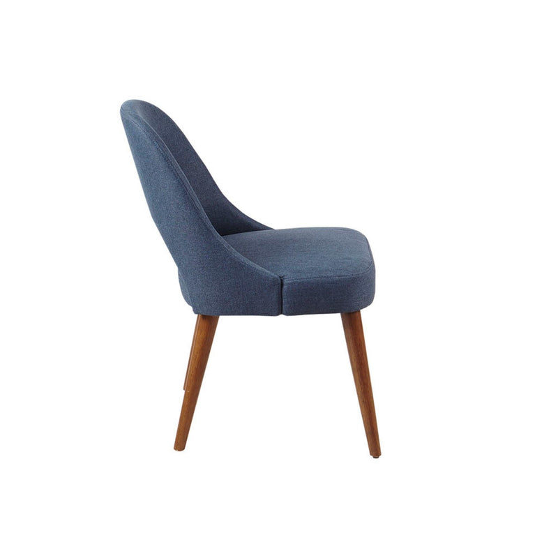 Upholstered Textured Dining Side Chair Set with Wood Frame - Navy, photo 7 of 11