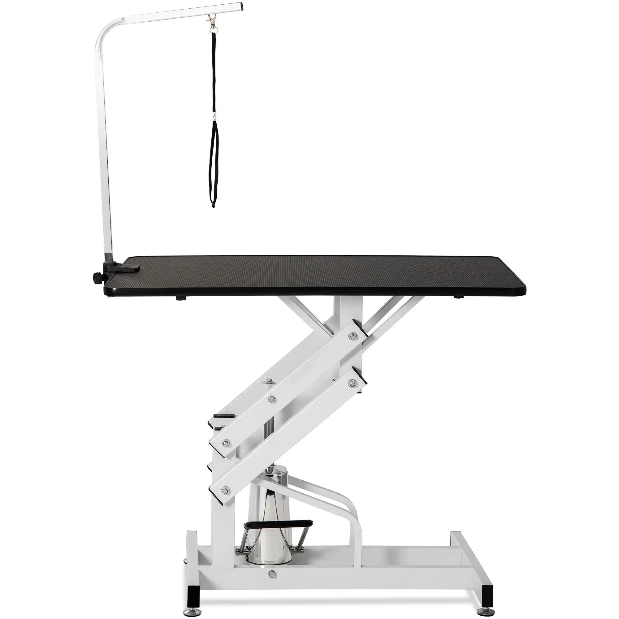 Hydraulic Dog Pet Grooming Table Heavy Duty Big Size Z-Lift Pet Grooming Table - Black / White by HouseOfZazla