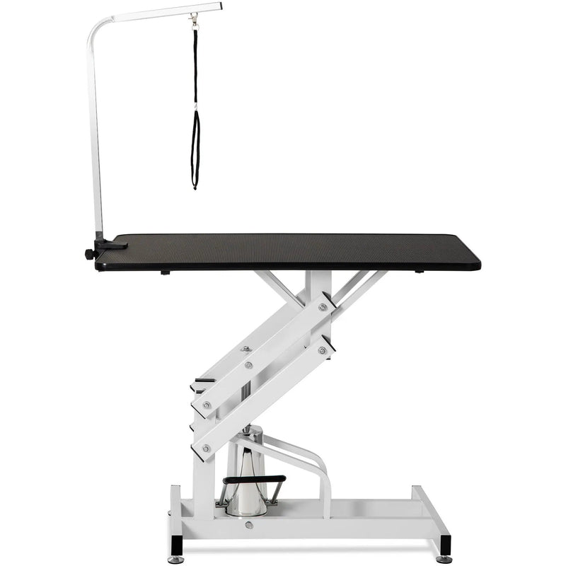 Hydraulic Dog Pet Grooming Table Heavy Duty Big Size Z-Lift Pet Grooming Table - Black / White by HouseOfZazla