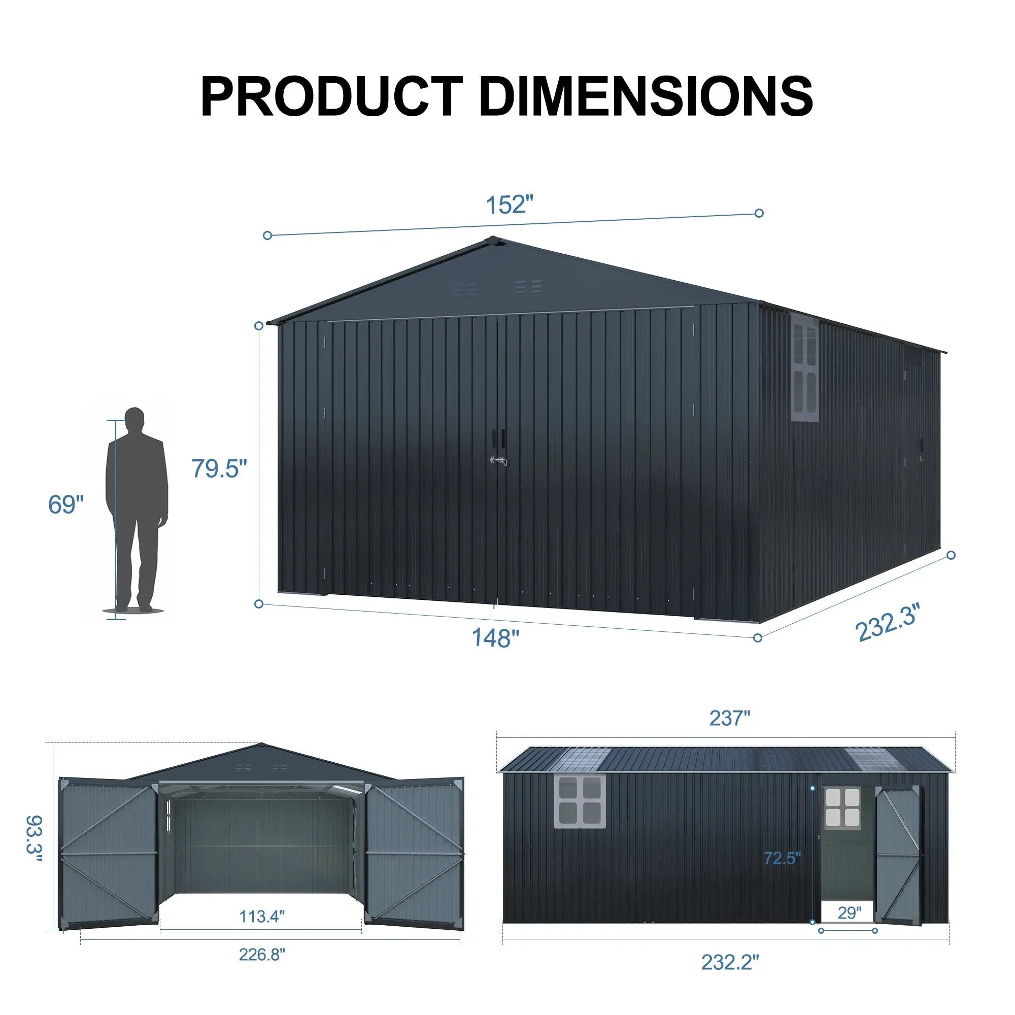 Outdoor Storage Shed 20x13 FT by HouseOfZazla