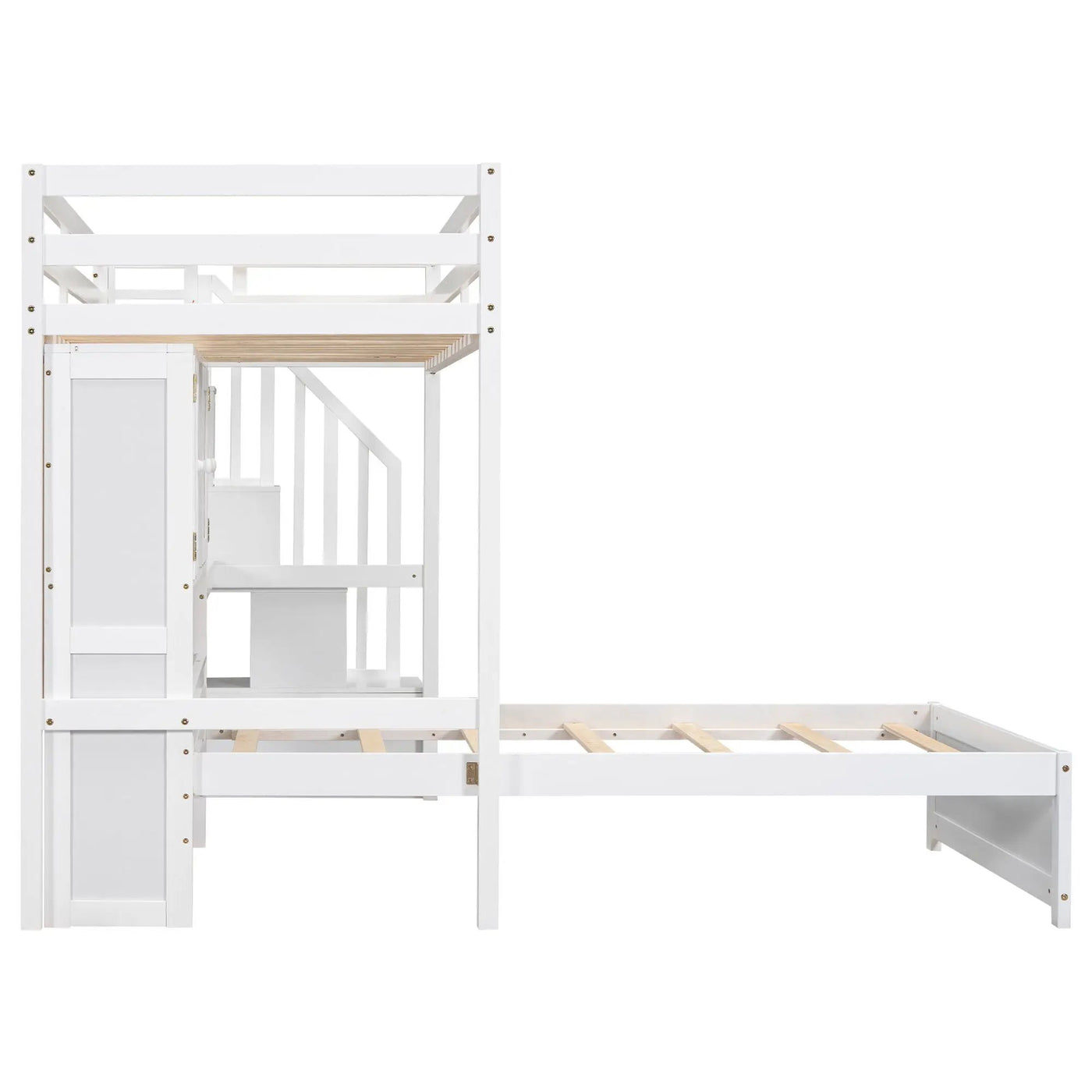 Loft Bed With Built In Desk And Staircase by HouseOfZazla