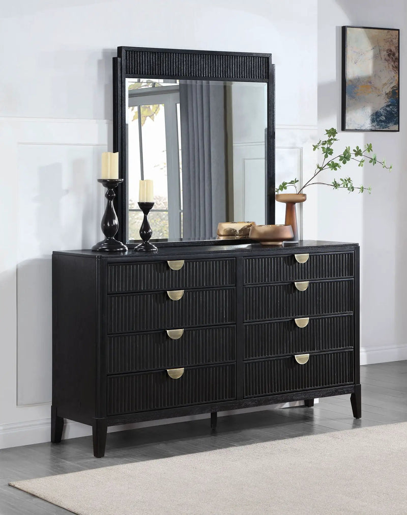 Brookmead 8-drawer Dresser with Mirror Black by Unique Piece Furniture