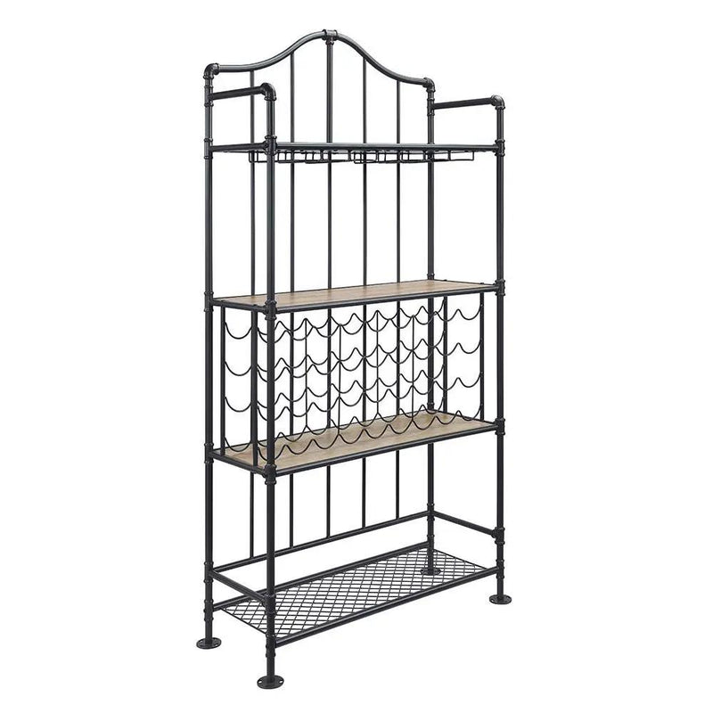 Edina - Wine Rack - Oak & Sandy Black by Unique Piece Furniture