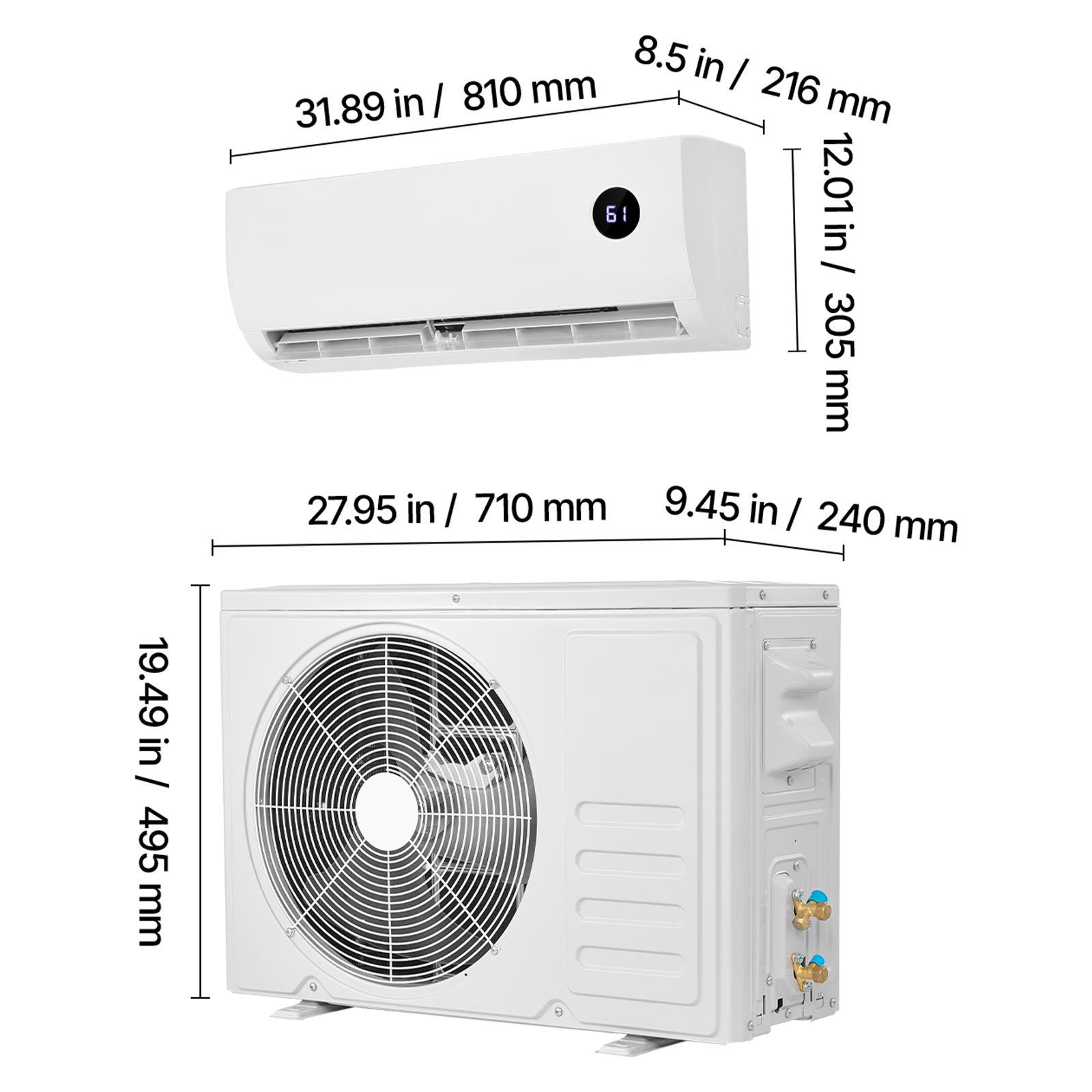 Mini Split Air Conditioner, 9000 BTU 115V Fast Cooling & Heating by HouseOfZazla