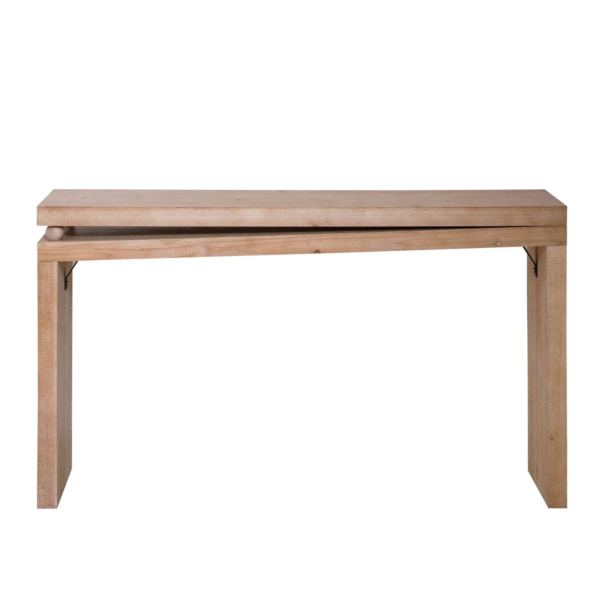 Slim Console Table, Narrow Entryway Table With Bead Detail - Light Natural / Natural by HouseOfZazla