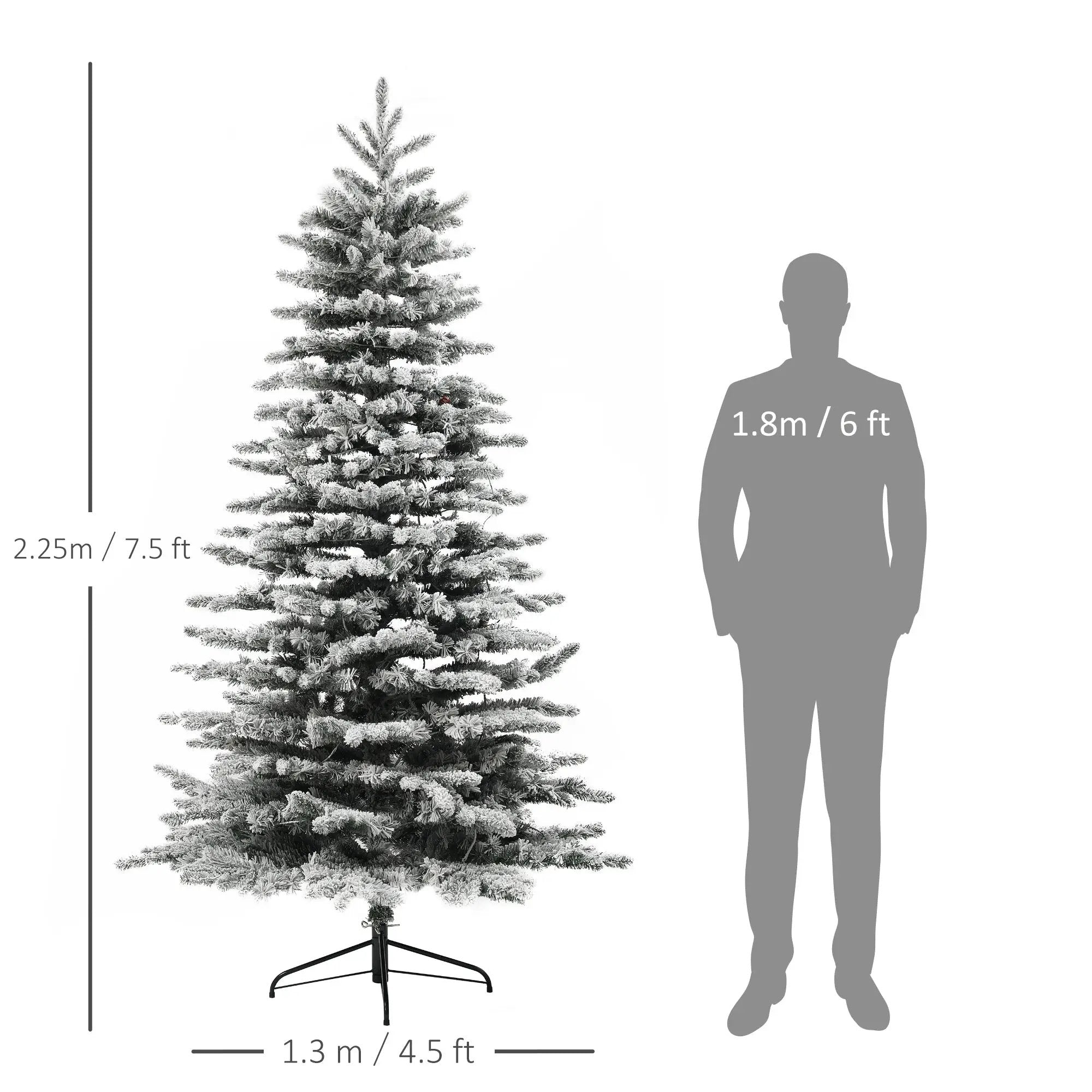 HOMCOM 7.5 ft Pre-Lit Mountain Pine Artificial Christmas Tree by HouseOfZazla