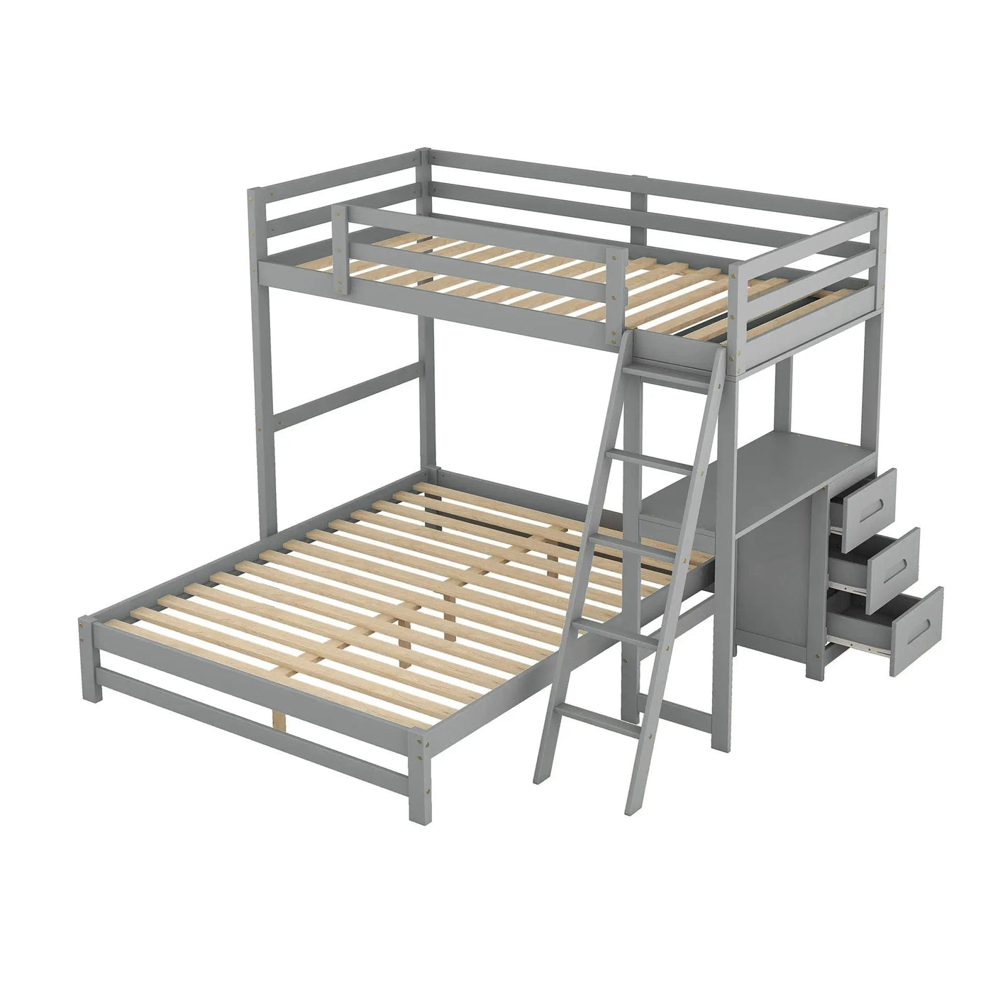 Bunk Bed With Built In Desk And 3 Drawers by HouseOfZazla