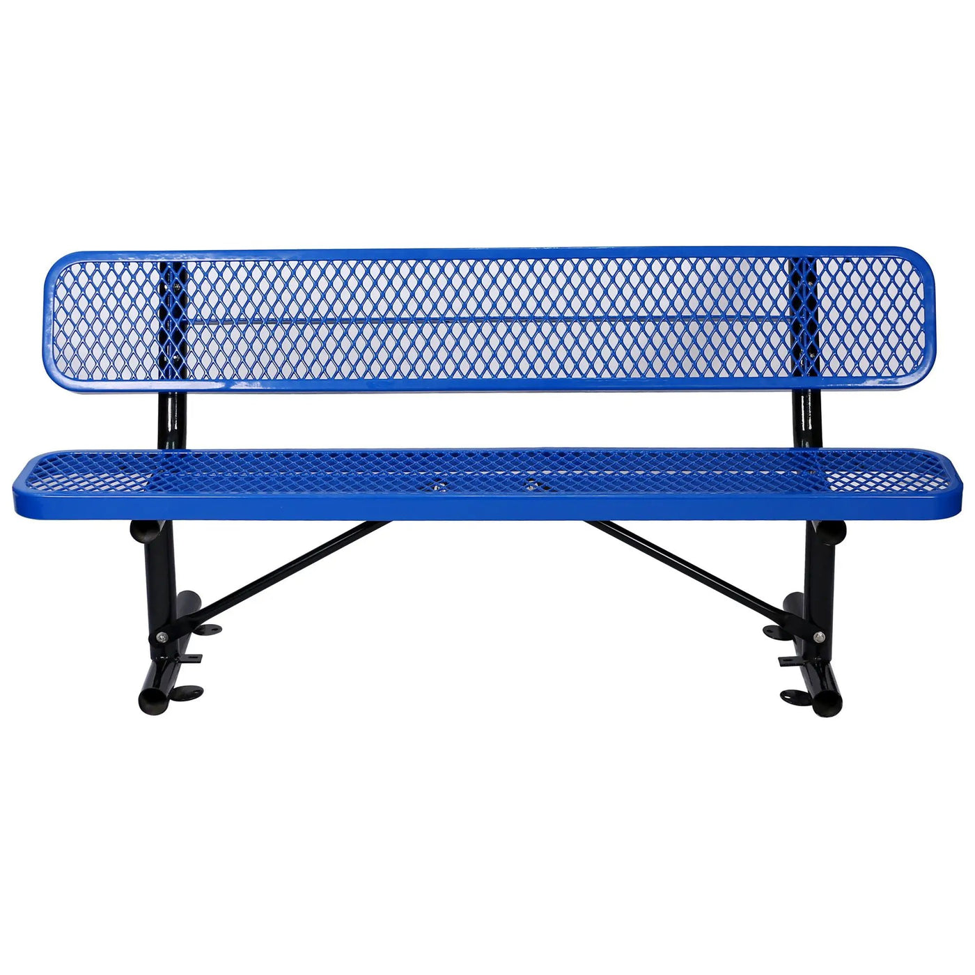 6' Outdoor Steel Bench With Backrest by HouseOfZazla
