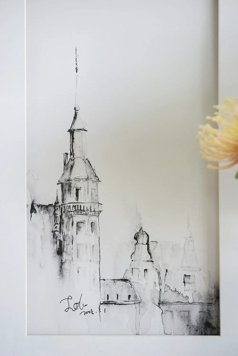 Architecture Wall Art Prints, Home Decor Art For Living Room Dining Room Entryway (Set of 4) - White / Black by HouseOfZazla