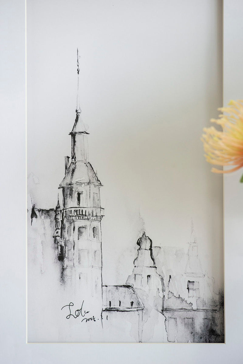 Architecture Wall Art Prints Set of 4 with Black Frame - White / Black, photo 3 of 9
