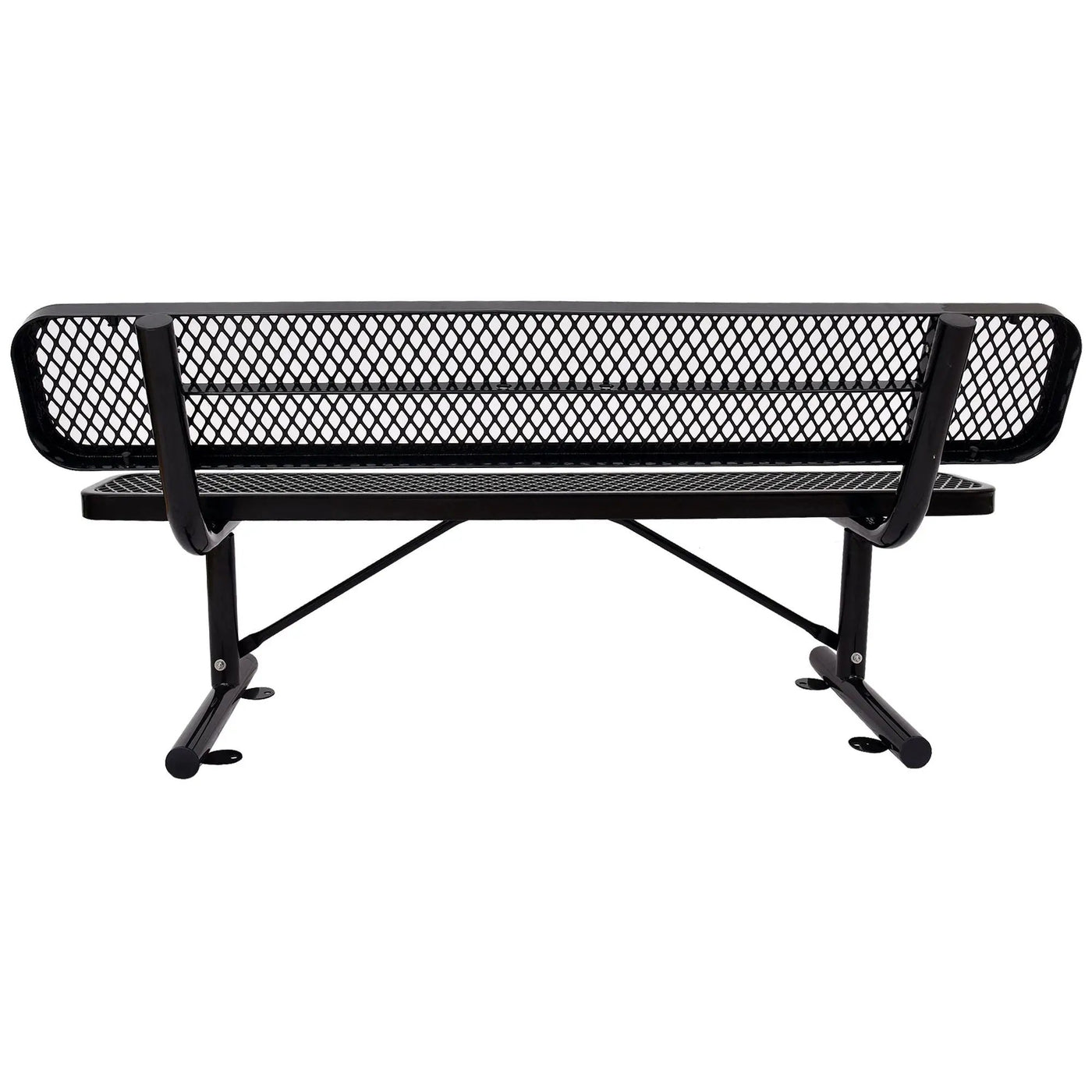 6' Outdoor Steel Bench With Backrest by HouseOfZazla