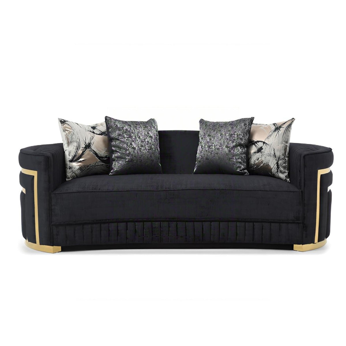 Soledad Sofa with Upholstery and Hued Accents - Black