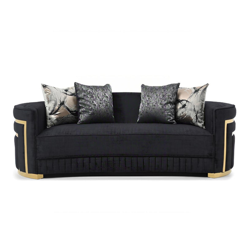 Soledad Sofa with Upholstery and Hued Accents - Black