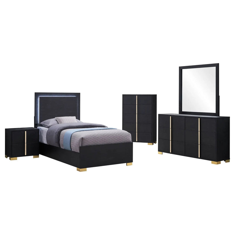 Marceline 5-piece Twin Bedroom Set Black by Unique Piece Furniture