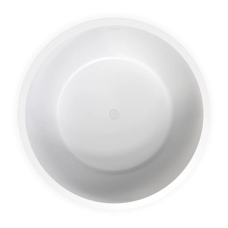 52.7 Inch Round Freestanding Solid Surface Soaking Bathtub by HouseOfZazla