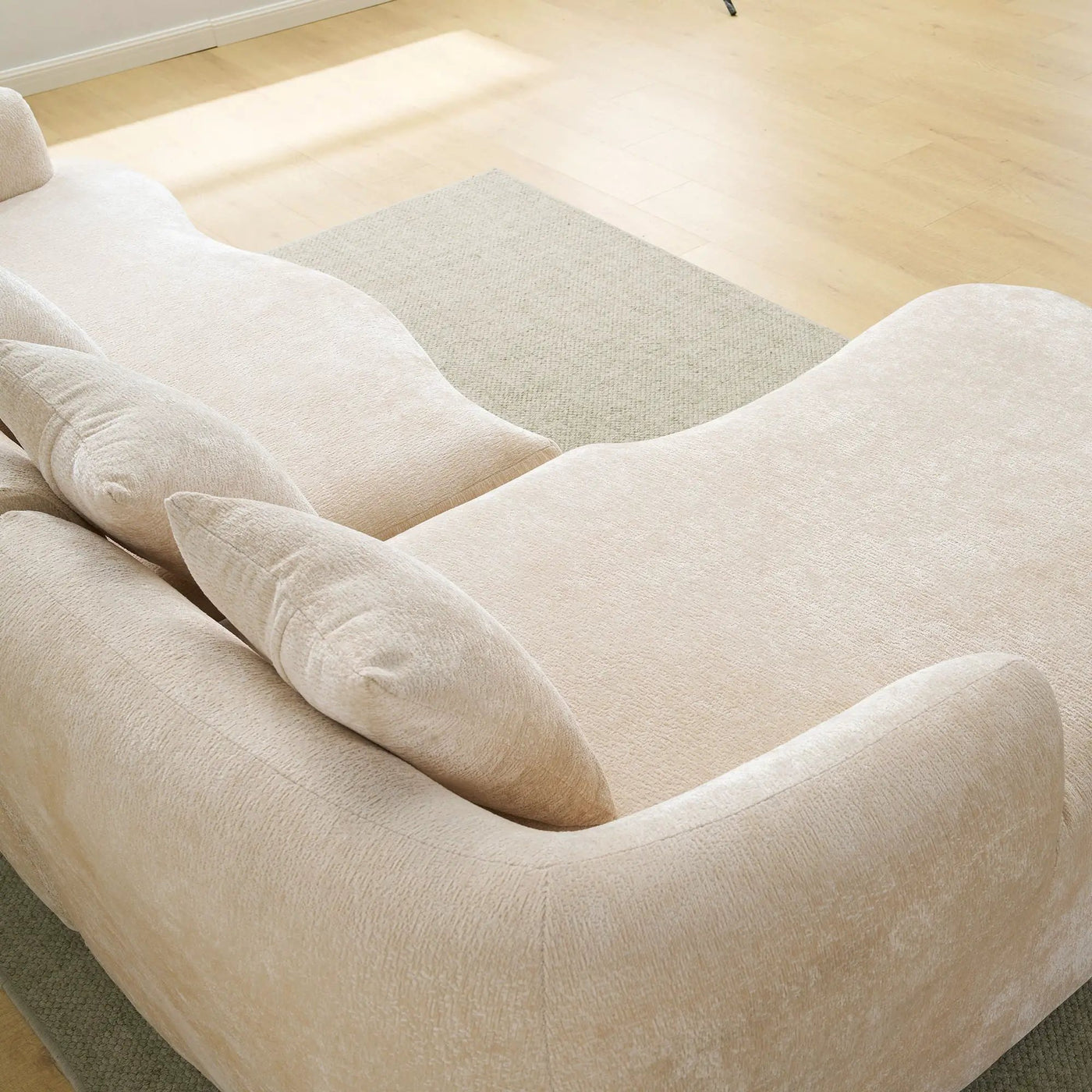 Modular L-Shape Sectional Sofa With Curved Chaise by HouseOfZazla