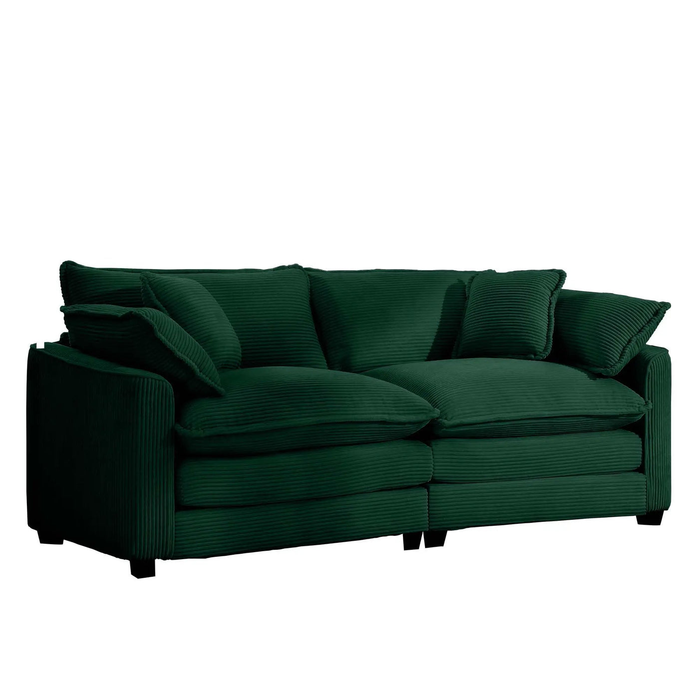 Modern 2 Seater With 4 Pillows, Upholstered Deep Seating Loveseat by HouseOfZazla