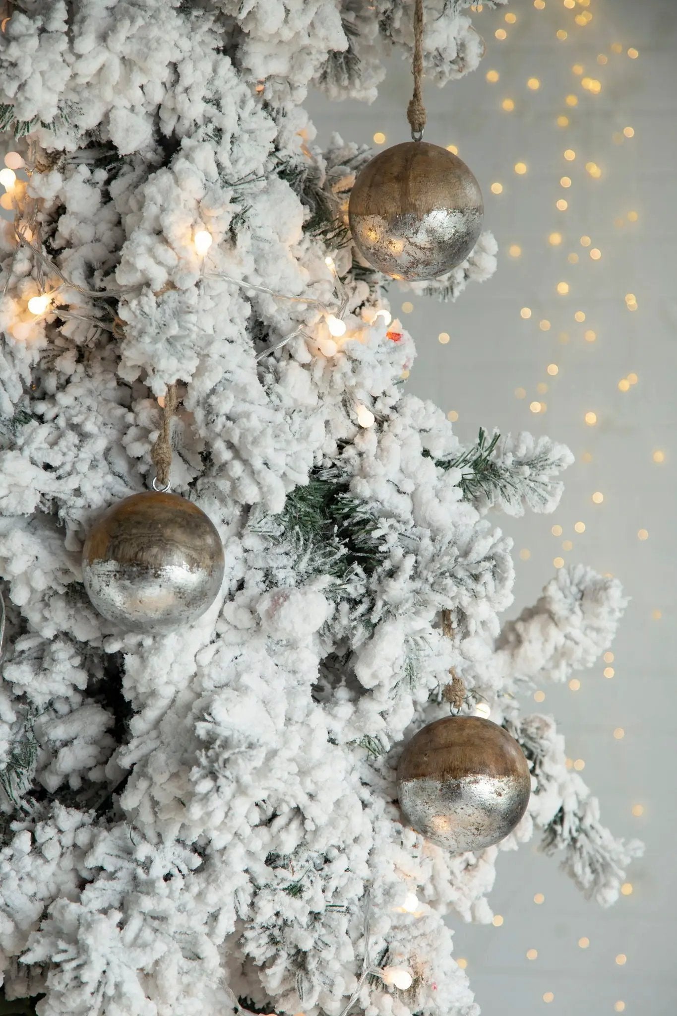 Christmas Ball Ornaments, Wood Decorative Hanging Ball Christmas Tree Ornaments For Holiday Party Decorations by HouseOfZazla